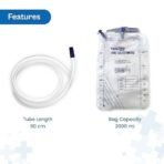 Tata 1mg Urine Collection Bag with Non-Return Valve, 2L Capacity, Kink-Resistant Tubing & Easy Drainage Outlet - Fast Shipping to USA & Canada - Image 3