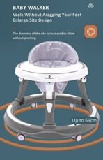StarAndDaisy Baby Walkers 6-24 Month Boy & Girl / 360? Walker for Kids 1 Years with Multi Adjustable Height/Multi-Function Baby Walker with Anti-Rollover - (Grey) - Fast Shipping to USA & Canada - Image 3
