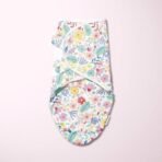 Haus & Kinder 100% Cotton Baby Swaddle Wrap for Newborn | Adjustable Easywrap Swaddle Blanket for 0-3 Months | Disty Floral - Fast Shipping to USA & Canada - Image 3