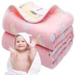 MOM CARE Muslin Blanket For Newborn Cotton Organic Extra Soft Swaddles Burp Cloth & Bath Towel Ideal For 0-24 Months Peach (Pack Of 1), 500 Tc - Fast Shipping to USA & Canada - Image 2