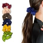 TEMPERIA (24 pcs) Silk Satin Scrunchies For Women & Girls - Stylish Luxury Ponytail Rubber Band Ties for Hair - Mix Colours (MN02) - Fast Shipping to USA & Canada - Image 2