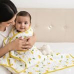 MOM'S HOME Organic Cotton All Season Baby Quilt | Light Weight | Soft | Perfect for Light Winters | 100x120 cm | 0-3 Year | Lemon | Reversible - Fast Shipping to USA & Canada - Image 3