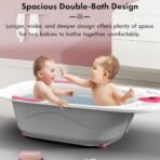 StarAndDaisy Baby Bath tub for 0 to 5 Years with Temperature Sensor/Bath Tub for Kids with Anti-Slip Legs/Bathtub for Baby with Baby Bather Without Wheel(White-Pink) - Fast Shipping to USA & Canada - Image 5