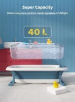StarAndDaisy Bath Tub for Baby 0-5 Years/Foldable Bath tub for Kids 0-3 Years with Cushion, Space Saving Design, Newborn Baby Folding Bathing Tub Girls & Boys with Soap Tray, Easy to Store- (Blue) - Fast Shipping to USA & Canada - Image 5