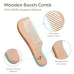 A Baby Cherry - Baby Comb,Baby Hair Brush, 2 Piece Premium Baby Brush & Comb Set | Natural Fiber Hair Brush for Toddler | Perfect Baby Grooming Kit - Fast Shipping to USA & Canada - Image 6