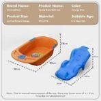 StarAndDaisy Baby Bath tub for 0 to 5 Years with Temperature Sensor/Bath Tub for Kids with Anti-Slip Legs/Bathtub for Baby with Baby Bather -Without Wheel(Orange-Blue) - Fast Shipping to USA & Canada - Image 6