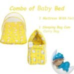 Infantbond Mattress with Net & Sleeping Bag (Blue/Yellow) ? Fast Shipping to USA & Canada - Image 3