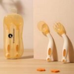 StarAndDaisy Stainless Steel Divided Baby Plates for Babies (Orange-Cream) - Fast Shipping to USA & Canada