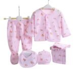 First Kick Presents New Born Baby Summer Wear Baby Clothes 5Pcs Sets 100% Cotton Baby Boys Girls Unisex Baby Cotton/Summer Suit Infant Clothes First Gift for New Born Baby - Fast Shipping to USA & Canada - Image 3