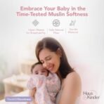 haus & kinder 100% Cotton Muslin Swaddle ? Set of 3 | Soft & Breathable Swaddle Wrap for Newborns | Multicolor Rainbow Design | 100cm x 100cm | TC-250 Quality - Fast Shipping to USA & Canada - Image 5