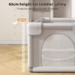StarAndDaisy Playpen for Baby Portable Toddler Play Yard with Mesh Sides, Safety Lock & Sturdy Design for Indoor Play Area -130 X 130cm -Light Grey - Fast Shipping to USA & Canada - Image 6