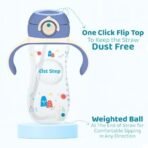 1st Step 330 ml BPA Free Anti-Spill Soft Silicone Weighted Straw Baby Sipper Cup with Twin Handle and Flip Top - Blue - Fast Shipping to USA & Canada - Image 3