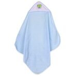 MOM'S HOME Super Soft Organic Cotton Baby Hooded Wrap Towels - 0-2 Years (Blue) - Fast Shipping to USA & Canada - Image 3