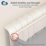 Kids Station Steel Bed Rail Guard Connecting Rod for Kid Safety L- 5' or 150cm, Baby Safety, Foldable Safeguard for Baby Proofing King Size Bed (5'0", Connecting Rod, Neutral) - Fast Shipping to USA & Canada - Image 4