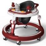 StarAndDaisy 360 Baby Walker 6-24 Months / 7 Level Height Adjustment Walker for Kids Boy and Girl with Switchable Food & Musical Toy Tray/Premium Baby Activity Walker - (Red) - Fast Shipping to USA & Canada - Image 2