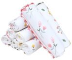 MOM CARE 100% Cotton Hand Towels For Newborn Baby Super Soft Wash Cloth For Babies, Extra Soft Hankies, Reusable Napkins High Absorbent Pack Of 8 White 31X 48 Cm, 400 TC - Fast Shipping to USA & Canada - Image 2