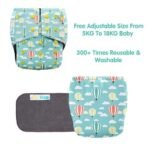 1st Step Reusable Baby Diaper Pants (5?18kg) | Washable Cloth Diaper with Bamboo Insert | 300+ Uses | Adjustable Fit with Snap Buttons | High Absorbency, Quick Dry, Leak-Proof & Stain Resistant - Fast Shipping to USA & Canada - Image 6