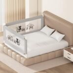 Kids Station Comfy Baby Safety Bed Rail ? Foldable, Portable, 28-Level Adjustable Height ? 6.3ft x 6ft (192x180cm), 2 Side Guard, 2.6ft Height ? Made in India, Patented Design (Grey, Basic) - Fast Shipping to USA & Canada - Image 2
