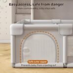 StarAndDaisy Play Pen for Baby Large Foldable Kids Play Yard for Infants & Toddlers, Safety Baby Fence with Non-Slip Base for Indoor & Outdoor Use 130 x 130 cm -Black - Fast Shipping to USA & Canada - Image 7