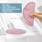 Mee Mee Reusable Cotton Maternity Breast Pads for Feeding Mothers 6 Pcs | Washable Absorbing Nursing Pads, Leak Proof | Anti-Bacterial Dermatologically Tested, Bamboo Rayon Pads (100 Washes, Pink) - Fast Shipping to USA & Canada - Image 3