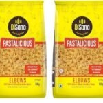 DiSano Pastalicious 100% Durum Wheat Macaroni Pasta, Elbows, 500 grams (Pack of 2) - Fast Shipping to USA & Canada