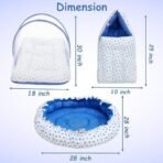 Infantbond Reversible Nest Mattress with Net & Carry Bag (Blue Heart, 9 Items) ? Fast Shipping to USA & Canada - Image 4