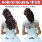 TEMPERIA Hair Extensions for Women (Premium)- 5 Clips Attached Curly/Wavy Artificial Hair Clip On Extension - False Fake Long Curl Hair Wig for Wedding - 1 Pc - Natural Brown Colour (D1) - Fast Shipping to USA & Canada - Image 6