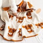 TIDY SLEEP 100% Cotton Knitted Blanket for New Born Baby, Soft and Breathable Quilt Wrapper for New Born Boy & Girl | Size 100 cm x 80 cm, 0 to 18 Month (Tiger Print) - Fast Shipping to USA & Canada - Image 3