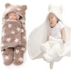 First Kick New Born Baby Blanket Pack of Super Soft Wearable Baby Wrapper Polyester Durable Cum Baby Sleeping Bag for Baby Boys, Baby Girls, Babies (76cm x 70cm, 0-6 Months) White - Fast Shipping to USA & Canada