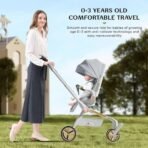 StarAndDaisy Meta Luxe Premium Baby Stroller 0 to 5 Years with 5-Point Safety Belt, Multi -Level Adjustment Canopy, Easy Adjustable Seat with One Touch Fold Pram for Baby - Green - Fast Shipping to USA & Canada - Image 6