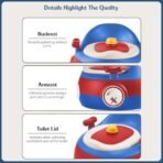 StarAndDaisy Plastic Potty Seat For Kids 1-5 Years / 3-In-1 Baby Toilet Training Seat With Anti-Skip Pads, Removable Potty Pot, Potty Training Seat For Baby & Kids. (Blue-Red) - Fast Shipping to USA & Canada - Image 6