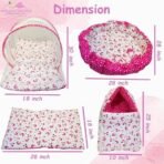 Infantbond Designer Mattress with Net & Nest Bedding (Moon Pink) ? Fast Shipping to USA & Canada - Image 4