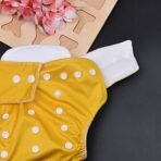 MOM'S HOME Baby Reusable Cotton Pocket Diapers With 5 Inserts,Adjustable 0-12 Months-Pack Of 5 - Fast Shipping to USA & Canada - Image 5