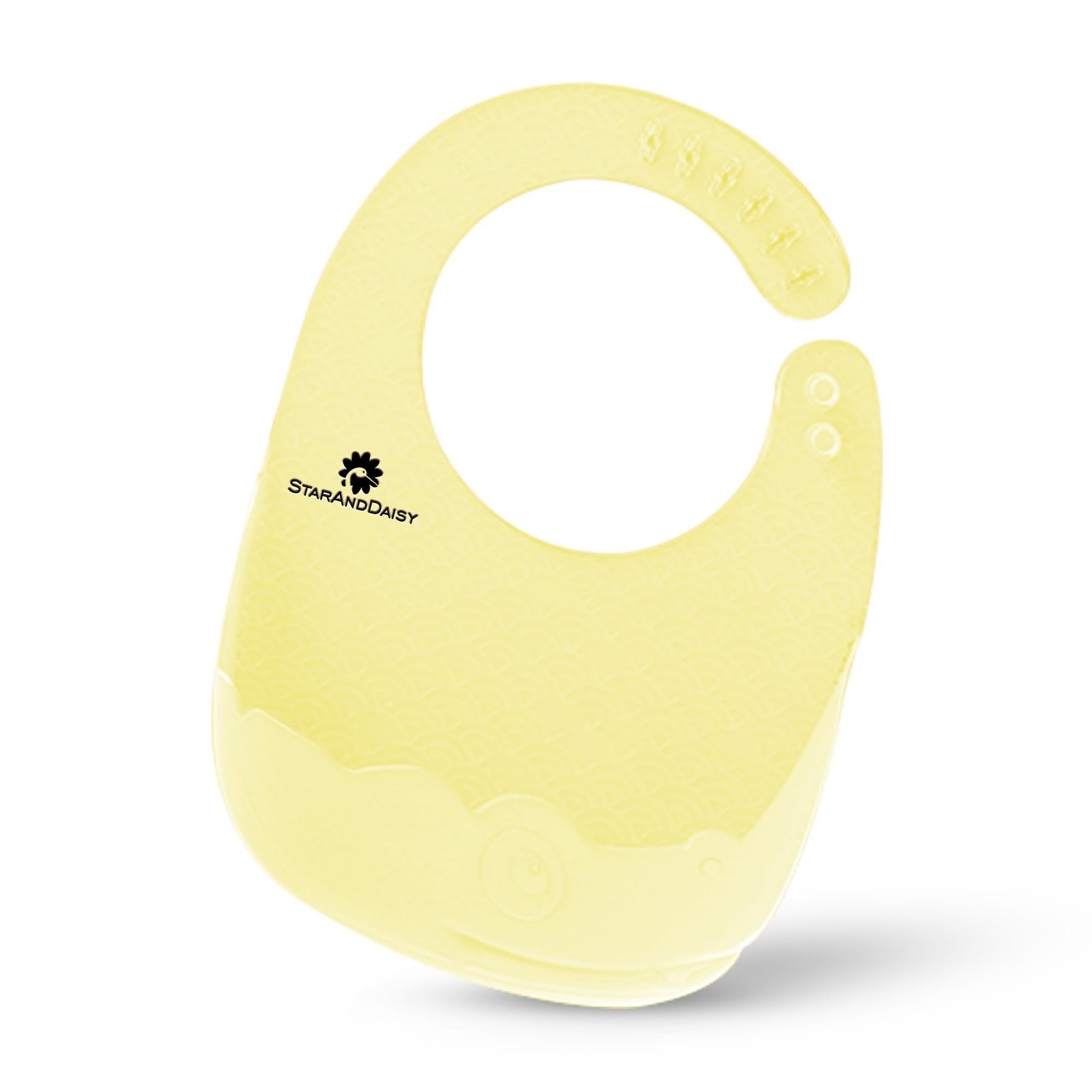 512m2ClhryL-1.jpg StarAndDaisy Reusable Silicone Baby Bib with Adjustable Buttons for Mess-Free Feeding, Weaning, and Easy Cleaning and Waterproof. (Yellow) - Fast Shipping to USA & Canada - Image 1