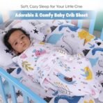 A Baby Cherry Fitted Crib Sheet 100% Organic Jersey Cotton 125 * 65CM, 2 Pack Super Soft and Cozy Crib Cover Set for Toddler Mattress, Crib Bedsheet for Boys & Girls,Animal - Fast Shipping to USA & Canada - Image 5