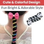 TEMPERIA (Pack of 2) Fancy Stylish Telephone Wire Hair Rubber Band for Girls, Kids - Colorful Braided Spiral Hair Ties - Cute Cartoon Ponytail Holder Elastic Hair Accessories (Random Colors & Designs) - Fast Shipping to USA & Canada - Image 5