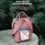StarAndDaisy Baby Bag for Mother Travel/Maternity Bag with Multi Compartments, Insulated Bottle Pockets, Waterproof, 30L Capacity ? Pink Grey - Fast Shipping to USA & Canada - Image 7