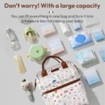 StarAndDaisy Baby Diaper Bag for Mother Travel/Diaper Bags for Mother for Travel with Laptop Pocket, Multi Compartments, Insulated Bottle Pockets, Waterproof, Ultra soft fabric - Nature Print - Fast Shipping to USA & Canada - Image 4