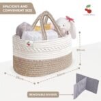 a baby cherry Cotton-Diaper Baby Products Caddy|Diaper Caddy Bag Organizer Large Capacity(40 * 28 * 20Cm)|Nursery Storage Bin And Car Organizer For Diapers And Wipes(Brown) - Fast Shipping to USA & Canada - Image 3