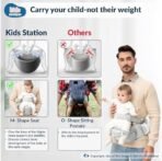 Kids Station Baby Carrier with 4 Carry Positions, Patented Design, Baby Carrier made up of Cotton, Designed for Indian Environment, Adjustable New-Born to Toddler Carrier, Max Weight Up to 15 Kgs (Grey, Happy Strap) - Fast Shipping to USA & Canada - Image 6