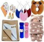 First Kick New Born Baby Gift Set Combo Pack for Baby Boys and Baby Girls Pack of 11 Pcs Stars Beige - Fast Shipping to USA & Canada - Image 2