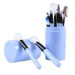 Focallure Makeup Brush Set Professional and Personal Use - 12Pcs Platic Handle Brushes with Holder (Blue) - Fast Shipping to USA & Canada