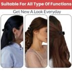 TEMPERIA (6 pcs) Hair Clips for Women & Girls - Clutcher Clutches Claw Clip Accessories - Stylish, Fashional (Black) (DN02) - Fast Shipping to USA & Canada - Image 7