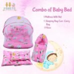 Infantbond Born Baby Bed with Net & Carry Bag (Pink Teddy) ? Fast Shipping to USA & Canada - Image 4