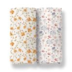 MOM'S HOME Organic Cotton Baby Muslin Swaddle Wrap Set | Bloom Blossom Print | 100x100 cm | 0-12 Months | Pack of 2 | Soft & Breathable Baby Blanket - Fast Shipping to USA & Canada - Image 2