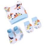 a baby cherry 100% Organic Cotton Baby Caps for Born 0-3 Months | Cap Mittens and Booties Set for New Born Baby | Soft & Comfortable Unisex Baby Accessories for Boys & Girls - Fast Shipping to USA & Canada