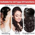TEMPERIA Hair Extensions for Women (Premium)- 5 Clips Attached Curly/Wavy Artificial Hair Clip On Extension - False Fake Long Curl Hair Wig for Wedding - 1 Pc - Natural Brown Colour (D1) - Fast Shipping to USA & Canada - Image 7