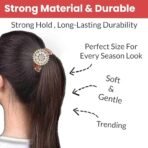 TEMPERIA (Pack Of 3) Rhinestone Studded Scrunchies For Women & Girls - Stylish Luxury Ponytail Rubber Band Ties for Hair Accessories - (Random Colors & Designs) (MN02) - Fast Shipping to USA & Canada - Image 4