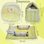 Infantbond Baby Bed with Net & Bedding Set (Sheep Yellow) ? Fast Shipping to USA & Canada - Image 3