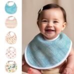 TIDY SLEEP Muslin Pure Cotton 3 Layer Baby Bibs, Ultra Soft Skin Friendly Pure Cotton Baby Bibs Assorted Colour - Fast Shipping to USA & Canada - Image 3